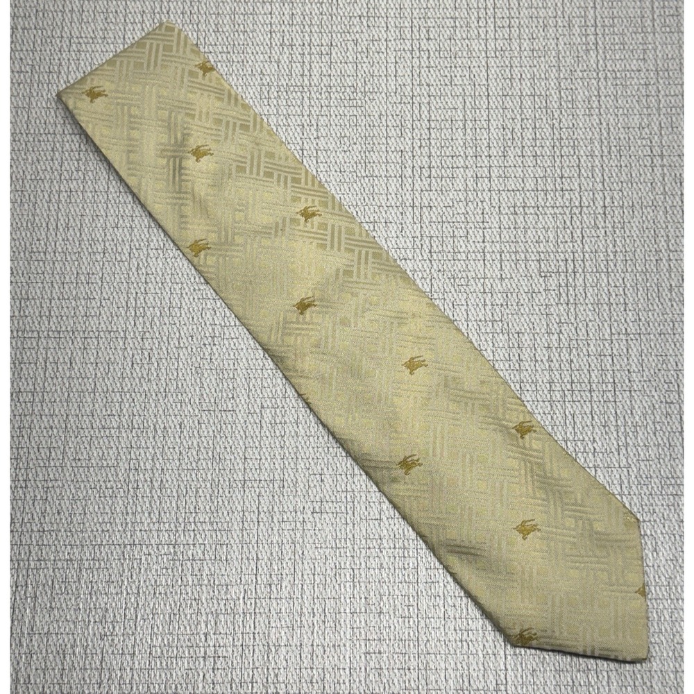 Burberry London Silk Tie Mens OS Yellow Prorsum Knight Geometric Luxury‎ Classic